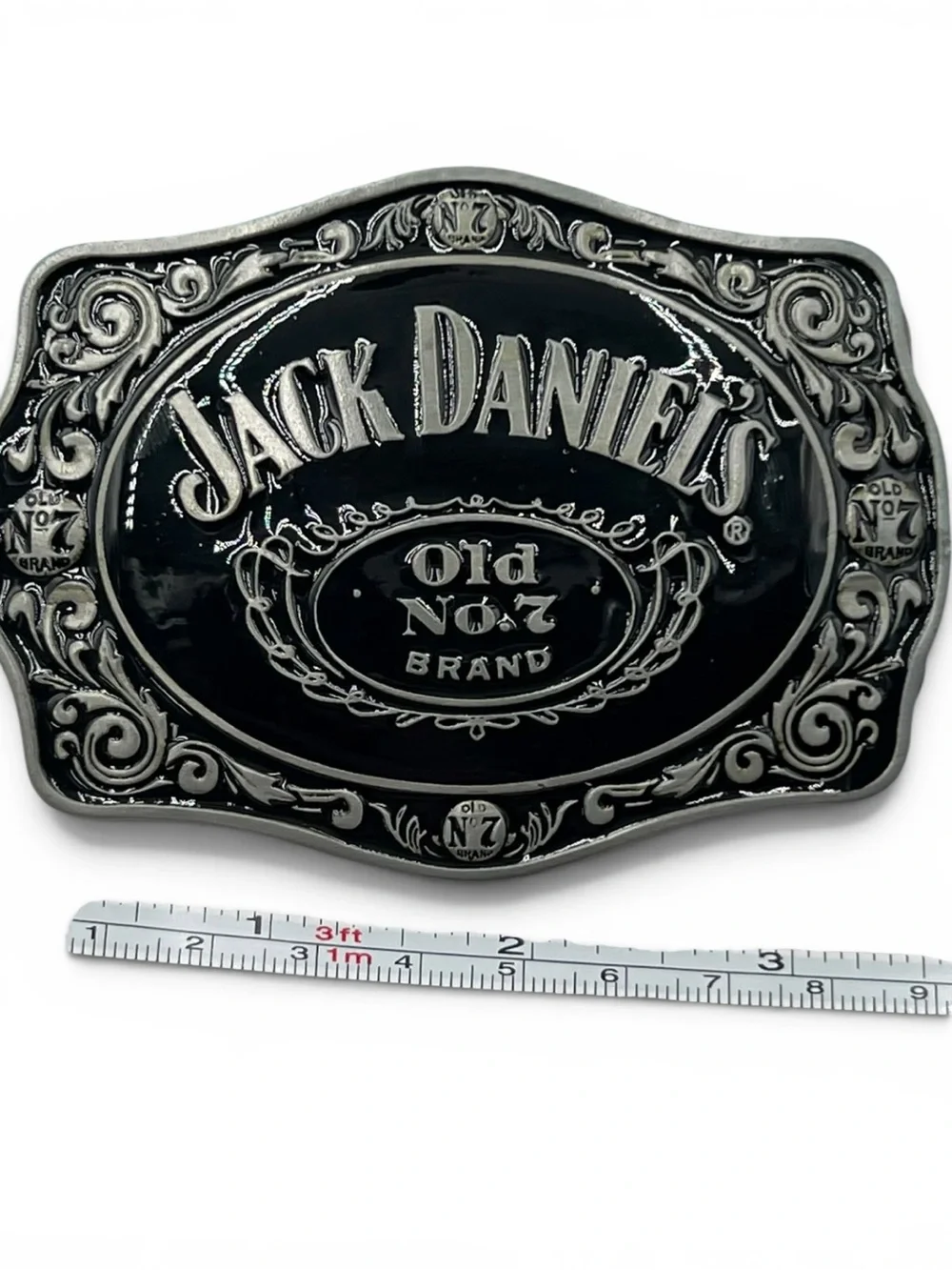 Vintage 2005 Jack Daniels Belt Buckle Series 1 Tin Box Old No 7 Black Silver Men
